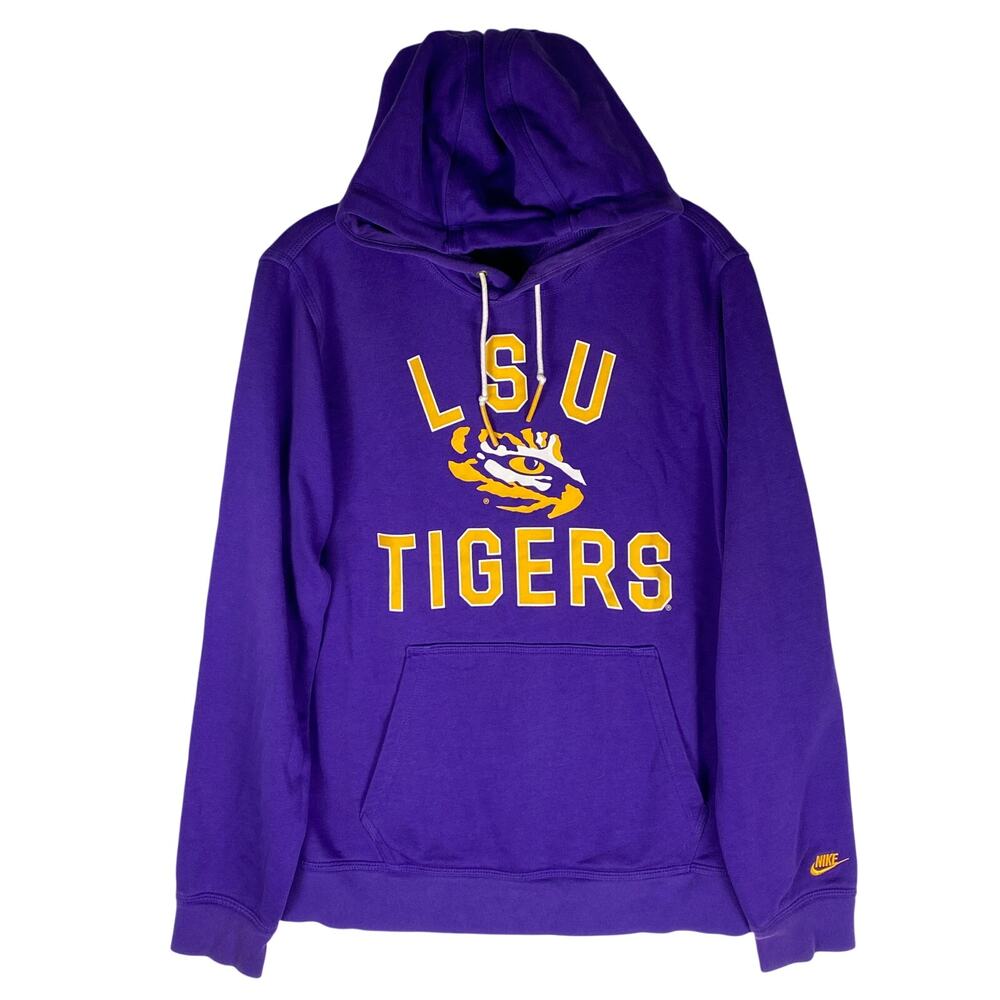 Nike LSU Tigers Purple Pullover Hoodie Mens L Athleisure Collegiate Sporty Comfy